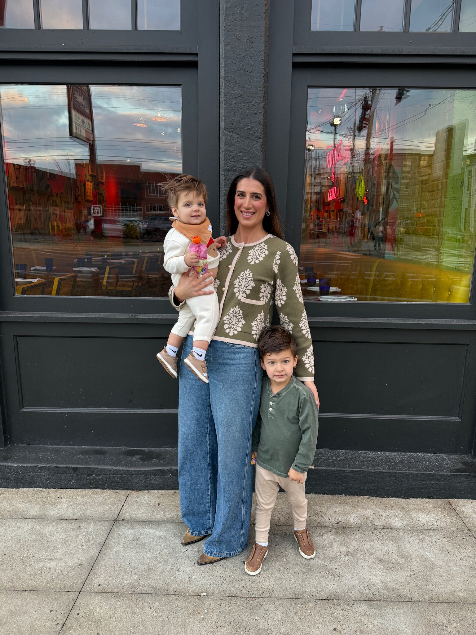 Got this cardigan from a boutique but linked a super similar option!

tts: m, jeans size down 1!

brunch, brunch outfit, boy mom, goy clothing, matching clothing, matching family clothing, brunch outfit inspo, mom style, spring, winter spring transitional outfit, Grace White

#LTKmomlife #LTKSeasonal #LTKKids