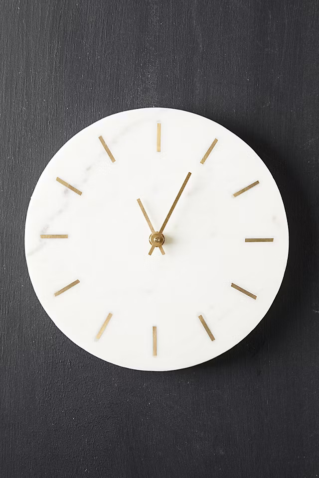 Marble + Brass Wall Clock | Anthropologie (US)