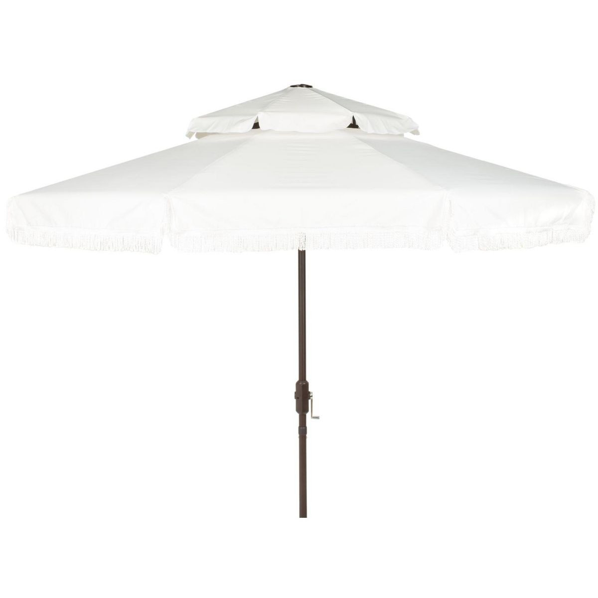 Milan Fringe 9Ft Double Top Crank Umbrella - PAT8208 - Safavieh | Target