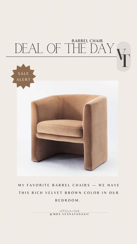 SALE ALERT on my favorite barrel chairs — we have this rich velvet brown color in our bedroom. They are 20% off. @targetstyle #targethome #barrelchair 

#LTKHome #LTKSaleAlert