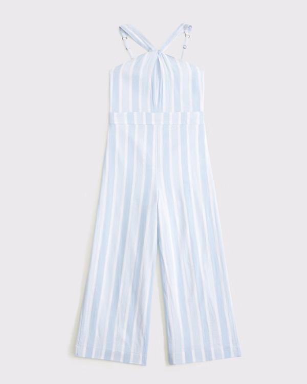 girls linen-blend halter jumpsuit | girls dresses & rompers | Abercrombie.com | Abercrombie & Fitch (US)