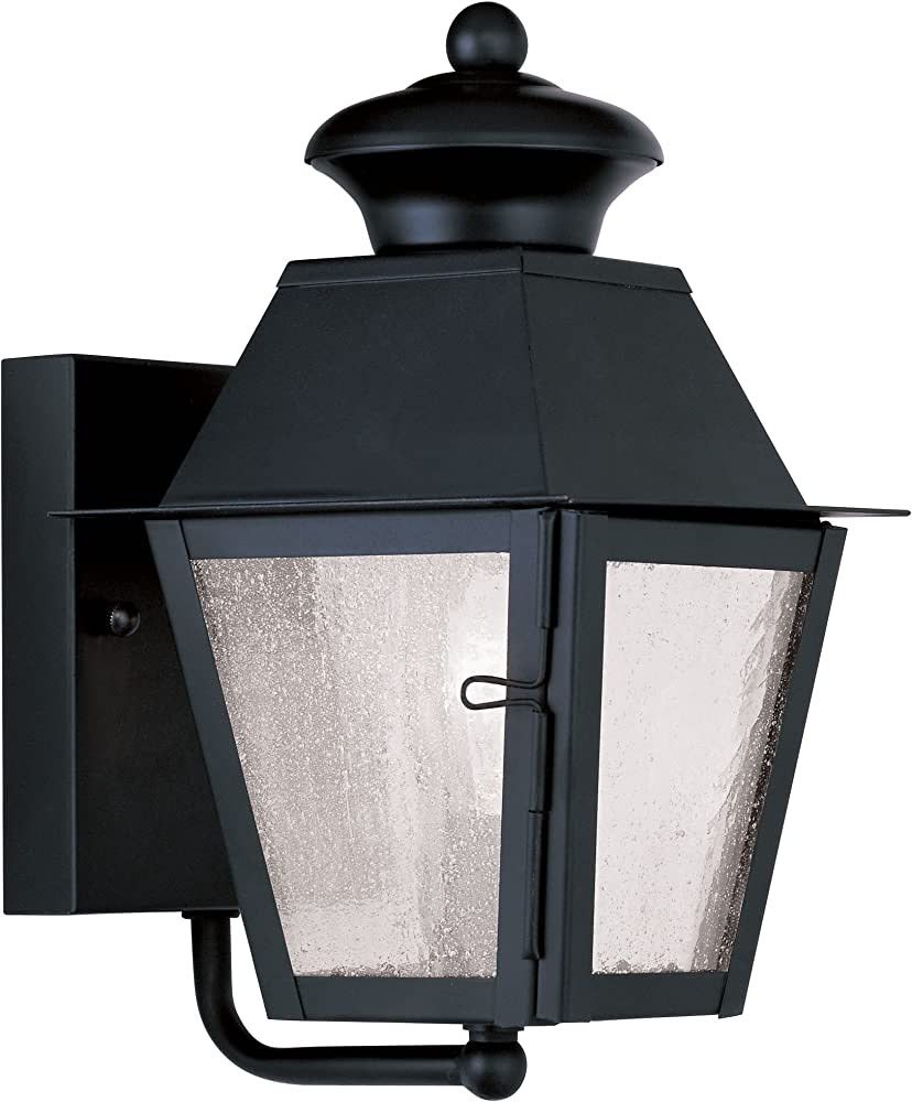 Livex Lighting 2160-04 Mansfield 1-Light Outdoor Wall Lantern, Black | Amazon (US)