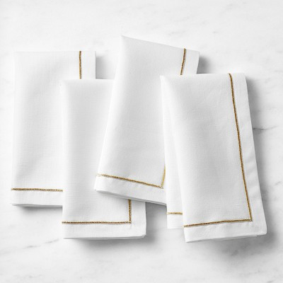 Gold Border Napkins, Set of 4 | Williams-Sonoma
