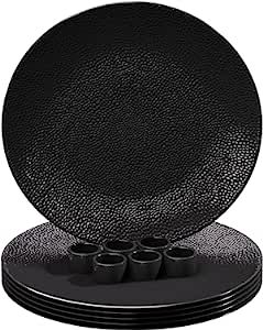 Rickion Charger Plates, Black Chargers for Dinner Plates – Unique, Elegant, Bubble Plate Charge... | Amazon (US)