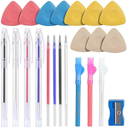 Tailors Chalk & Fabric Markers for Quilting - 10PCS Tailor's Chalk, 4PCS Heat Erasable Pens with ... | Amazon (US)