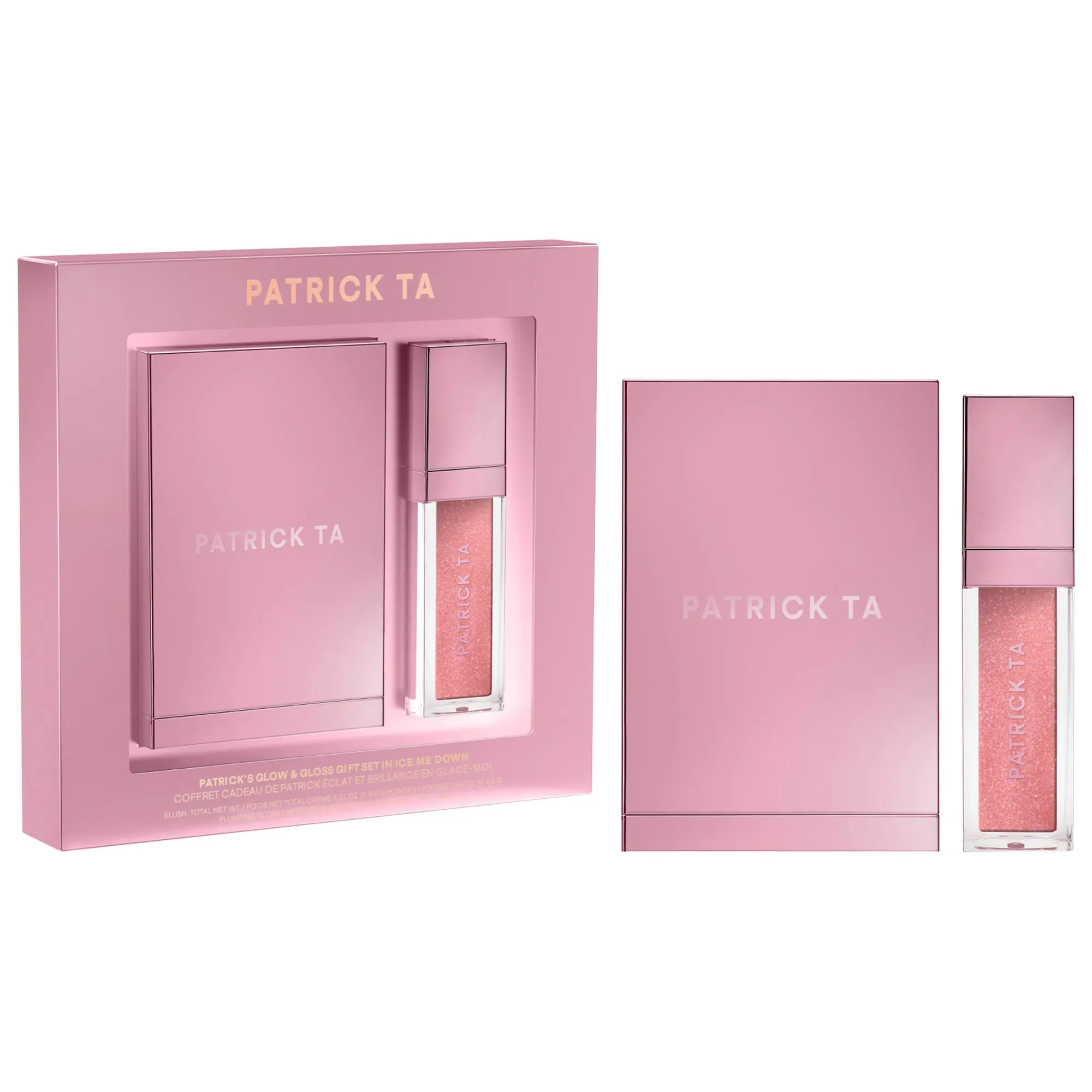 PATRICK TA Patrick's Glow and Gloss Set: Major Headlines Blush Duo and Lip Gloss Makeup Gift Set Ice Me Down | Sephora (US)