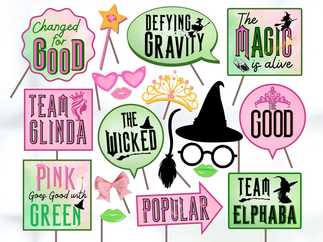 Pink and Green Witch-themed Party Props, Magical Good and Wicked Themes Party Props, Good Witch V... | Etsy (US)