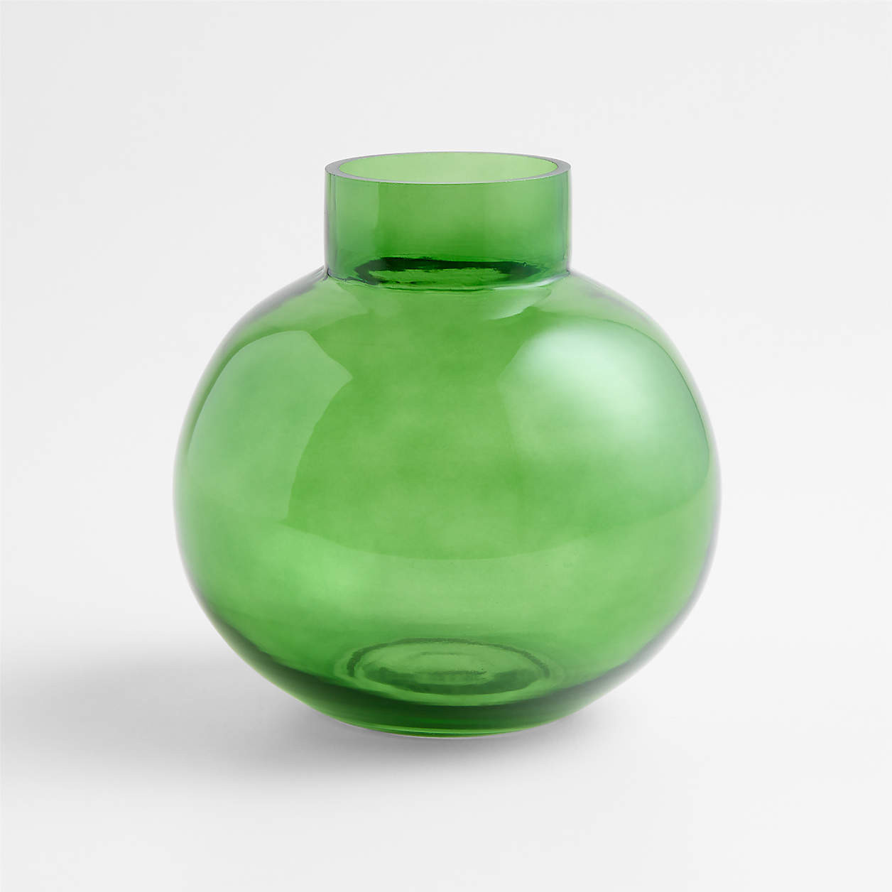 Leone Small Green Glass Vase 7" + Reviews | Crate & Barrel | Crate & Barrel