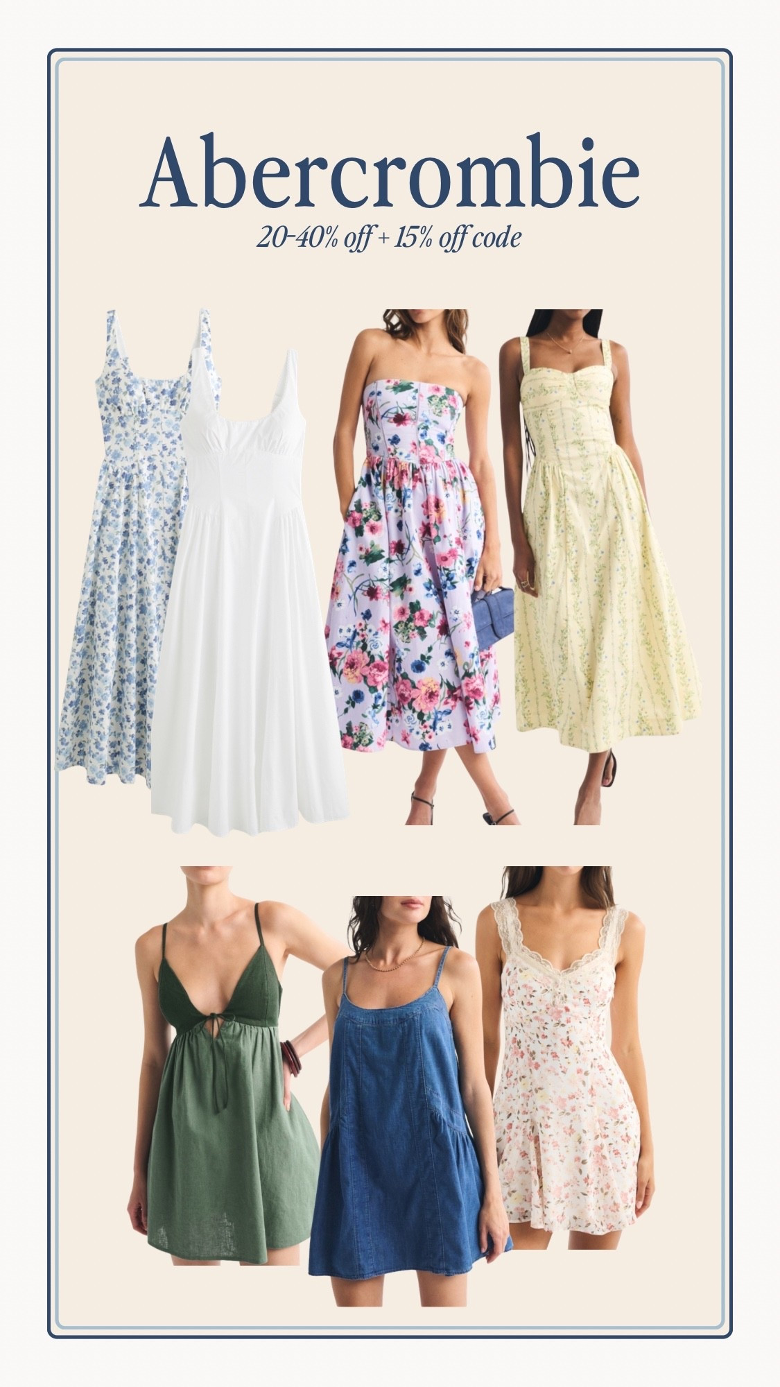 Spring dresses on sale from Abercrombie! Code SPRINGAF for an extra 15% off 

#LTKSaleAlert #LTKSeasonal