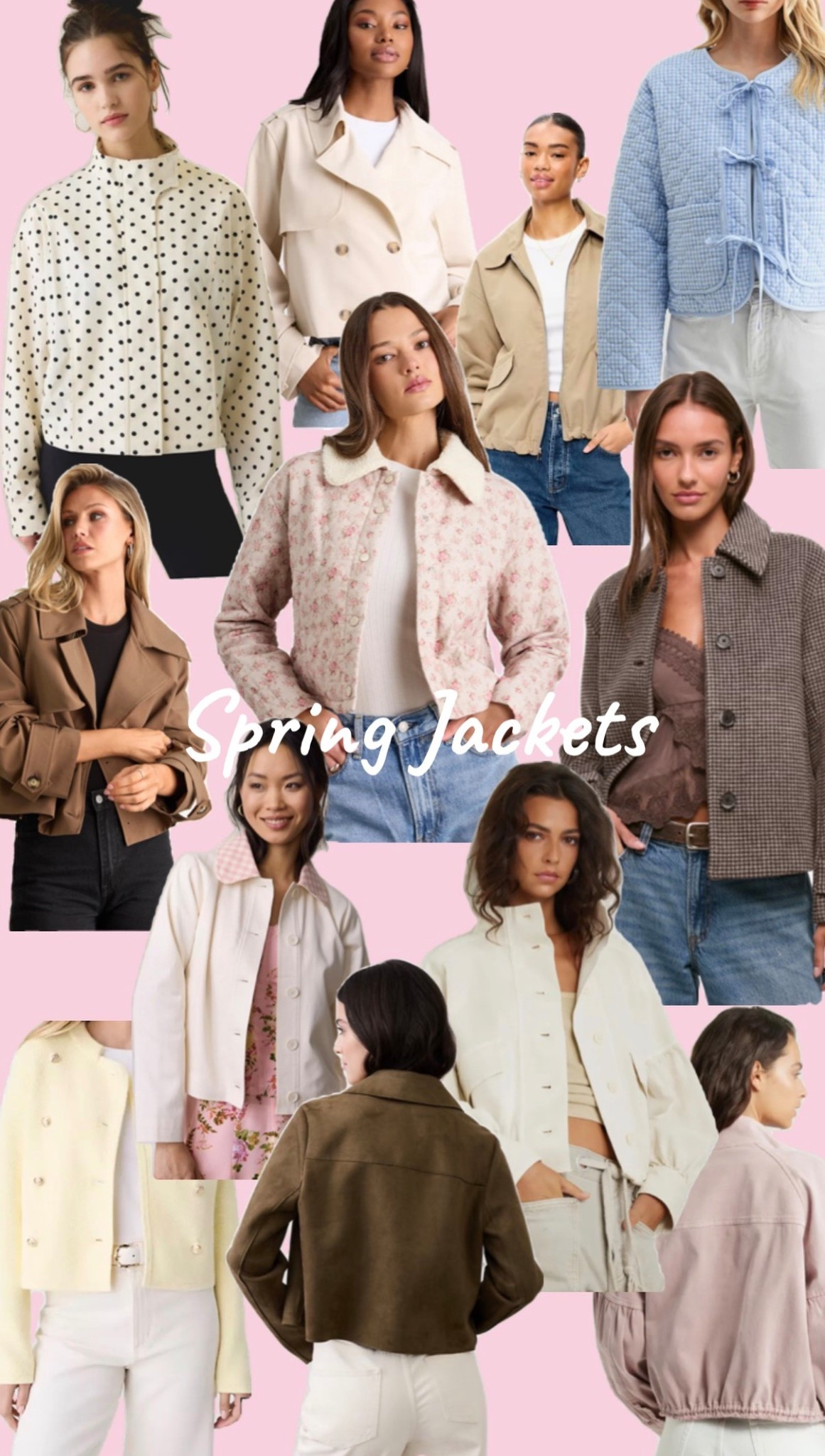 spring jackets, light jacket, pastel jacket, cropped jacket, quilted jacket, spring finds, spring essentials, spring outfits, bomber jackets, cropped trench coats, trench jackets, polka dots, polka dot jacket, 

#LTKgrwm #LTKSaleAlert #LTKootd