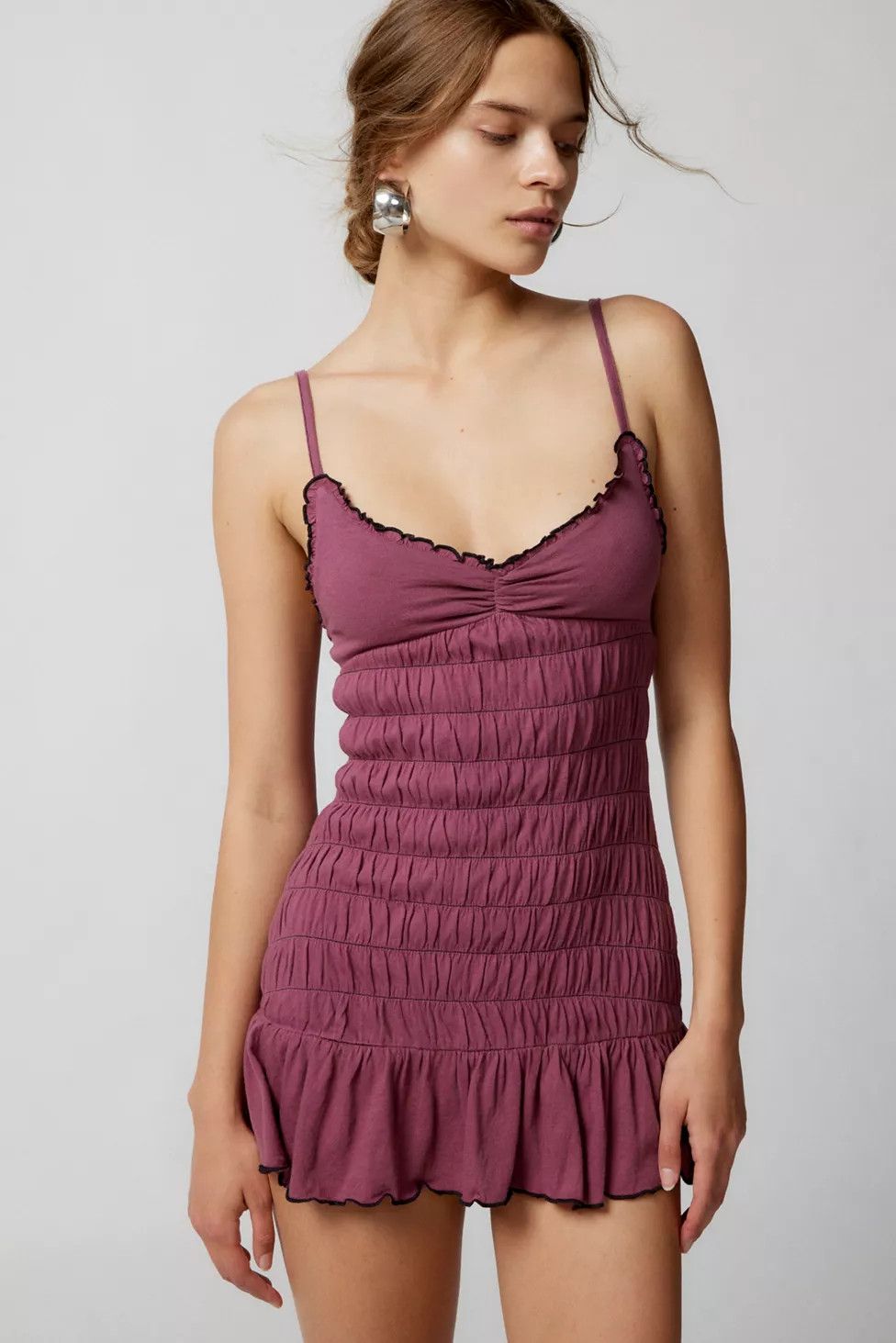Out From Under Savannah Ruched Mini Dress | Urban Outfitters (US and RoW)
