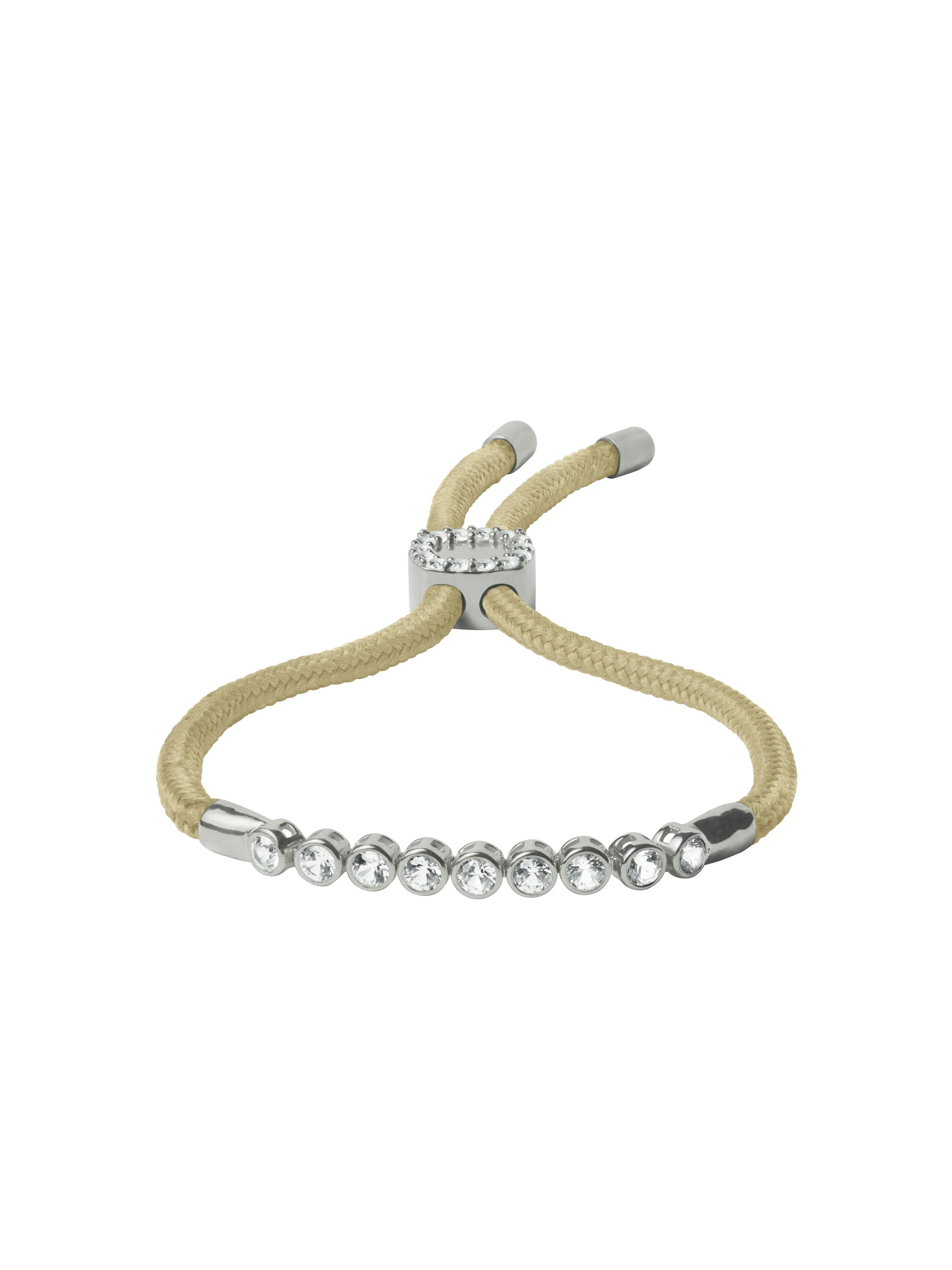 JAMES BEZEL KHAKI PARACORD BRACELET, SILVER | Dorsey