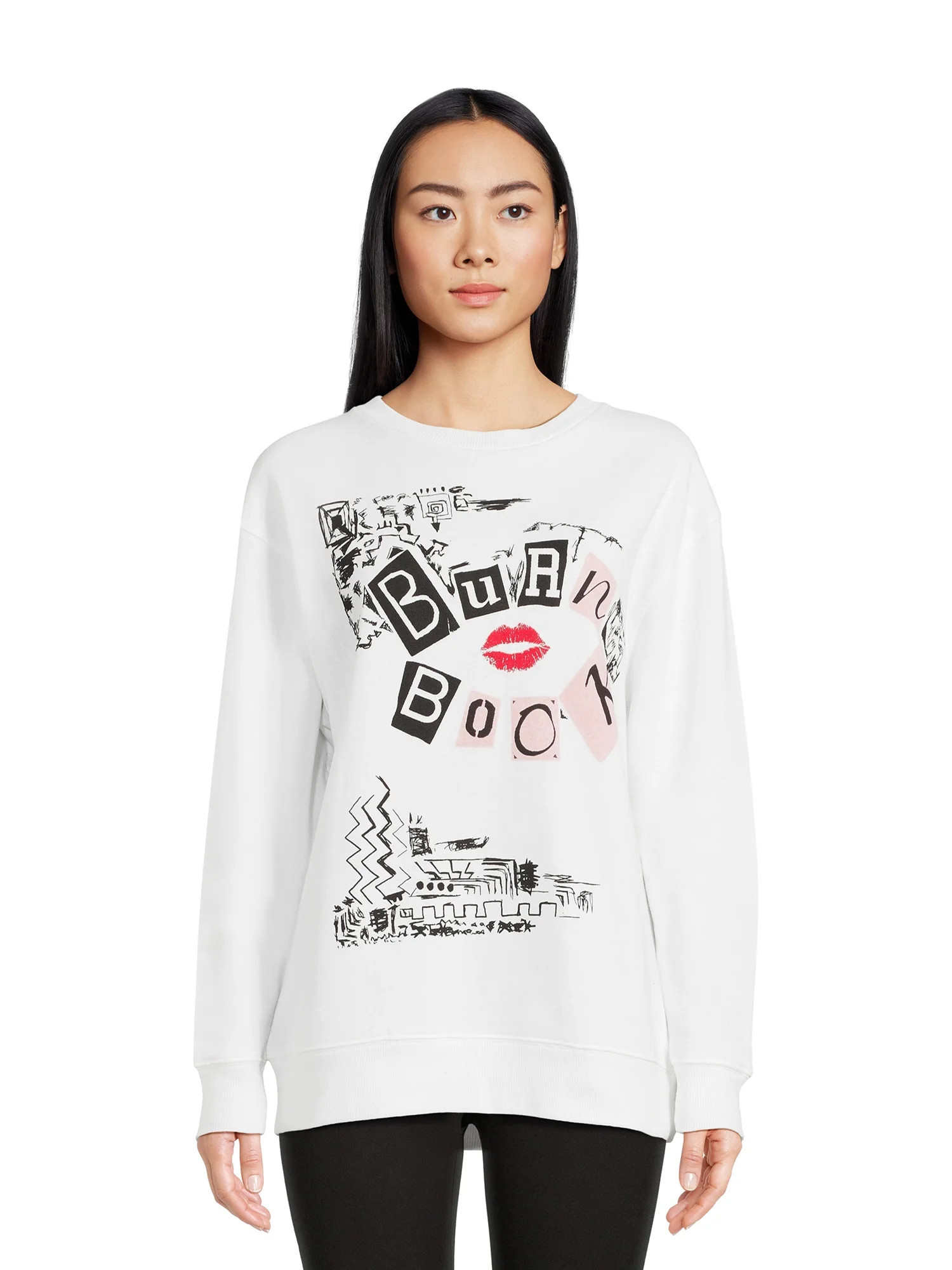 Mean Girls Juniors Crew Neck Fleece Sweatshirt, Sizes XS-3XL | Walmart (US)