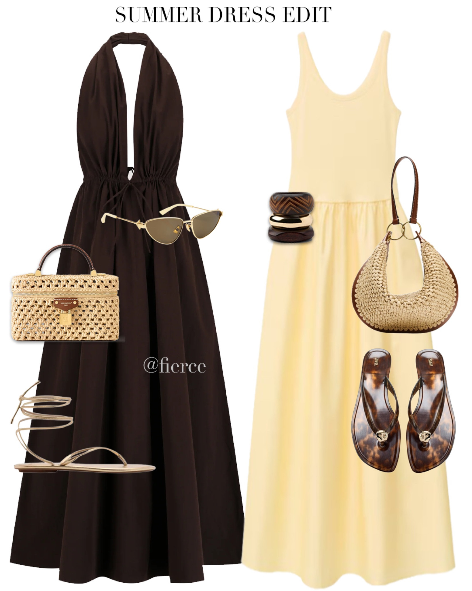 Chocolate brown maxi dress yellow dress jelly thong sandals gold tie up sandals resort wear vacation 

#LTKdresses #LTKuk #LTKsummer