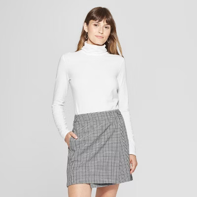 Women's Long Sleeve Fitted Turtleneck - A New Day™ White XL | Target