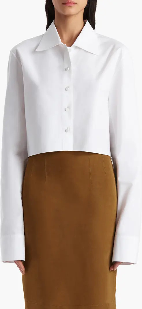 Jasen Crop Button-Up Shirt | Nordstrom