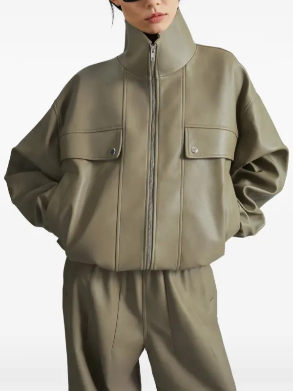 The Frankie Shop Zip Pocket Jacket | Green | FARFETCH AT | Farfetch Global