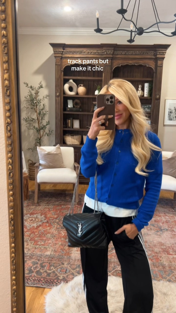 Mom uniform on repeat lately💙 love these track pants and so many ways to style them! Casual chic casual outfit | Aritzia cashmere 

#LTKootd #LTKPetite