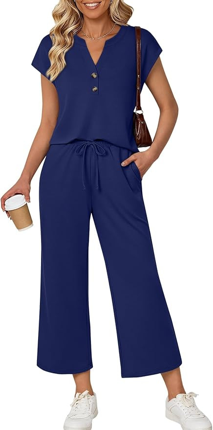 LILLUSORY Two Piece Lounge Sets for Women Spring Vacation Beach Travel Airport Outfits Casual Cru... | Amazon (US)