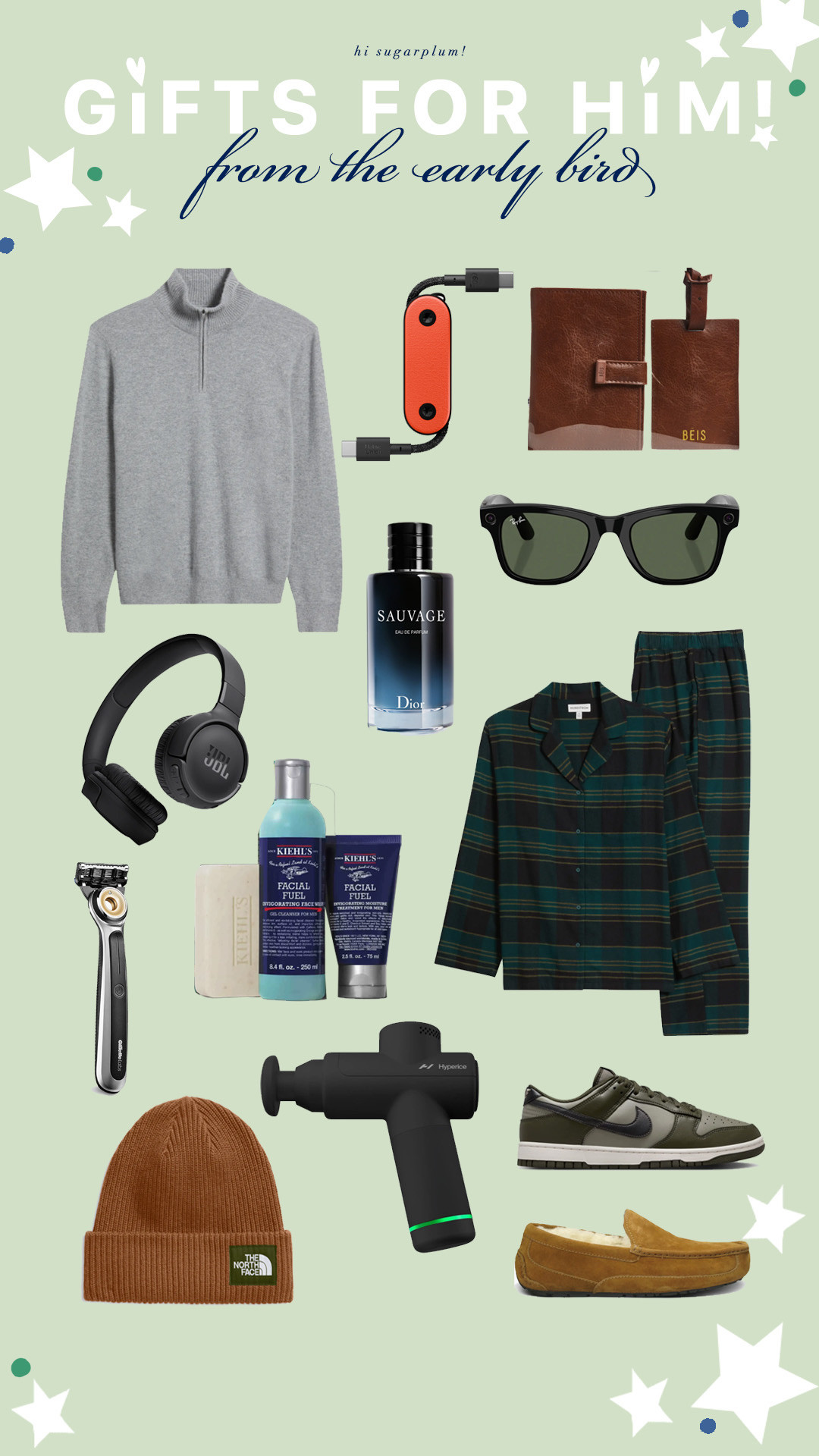 Gifts For Him From The Early Bird! | Hi Sugarplum! #sugarplumstyle #sugarplumgifts #giftguide 

 #LTKGiftGuide #LTKHoliday #LTKSeasonal