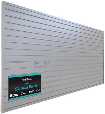 NeatiEase Slatwall Panel Wall Storage Systems, 4 x 8ft Slat Wall Paneling Garage Wall Organizer, ... | Amazon (US)