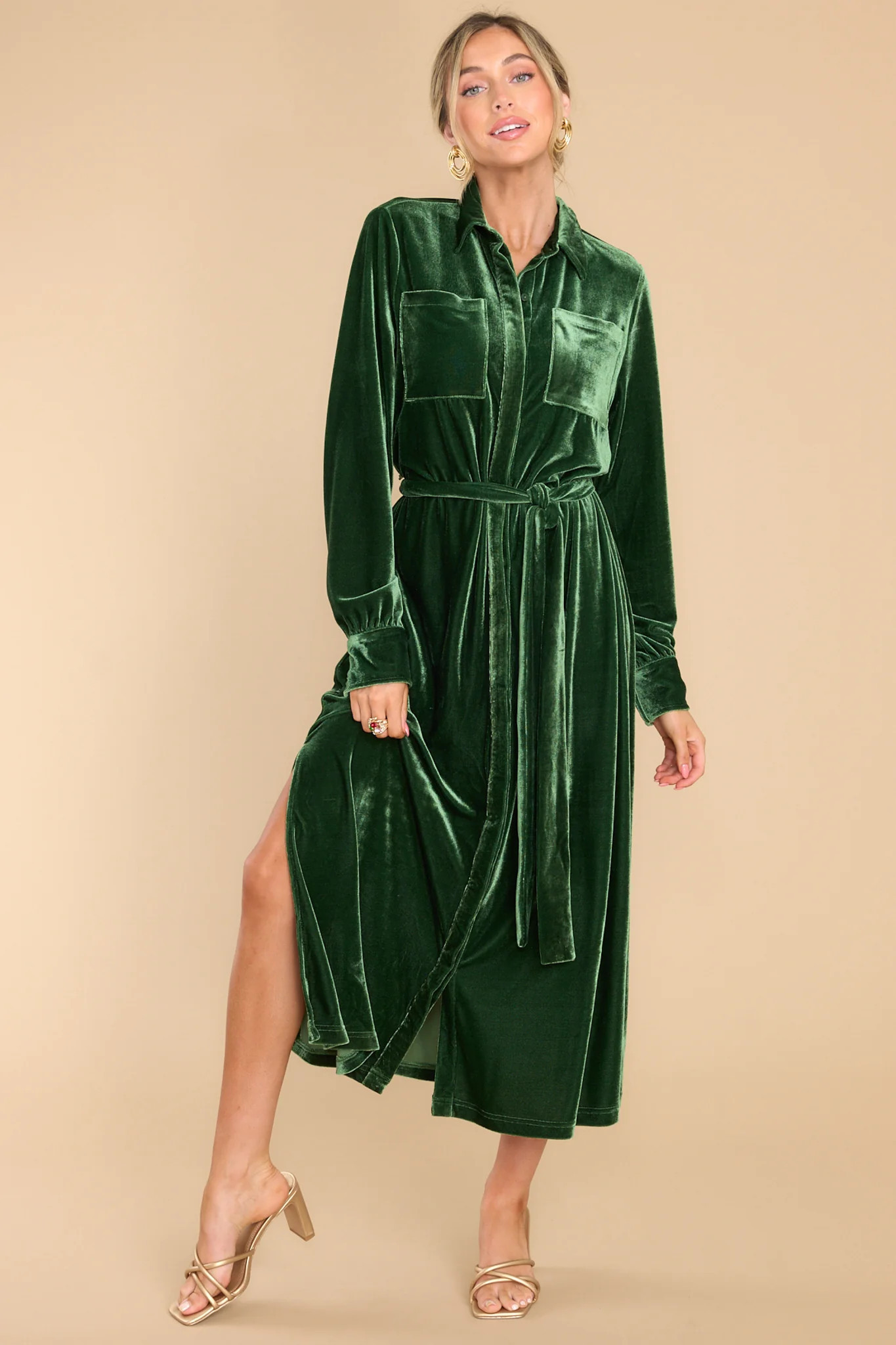 Just Watch Emerald Green Midi Dress | Red Dress 