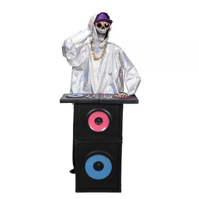 Haunted Hill Farm 5.5 ft. Moving Body Halloween Animatronic DJ Skeleton | Tractor Supply