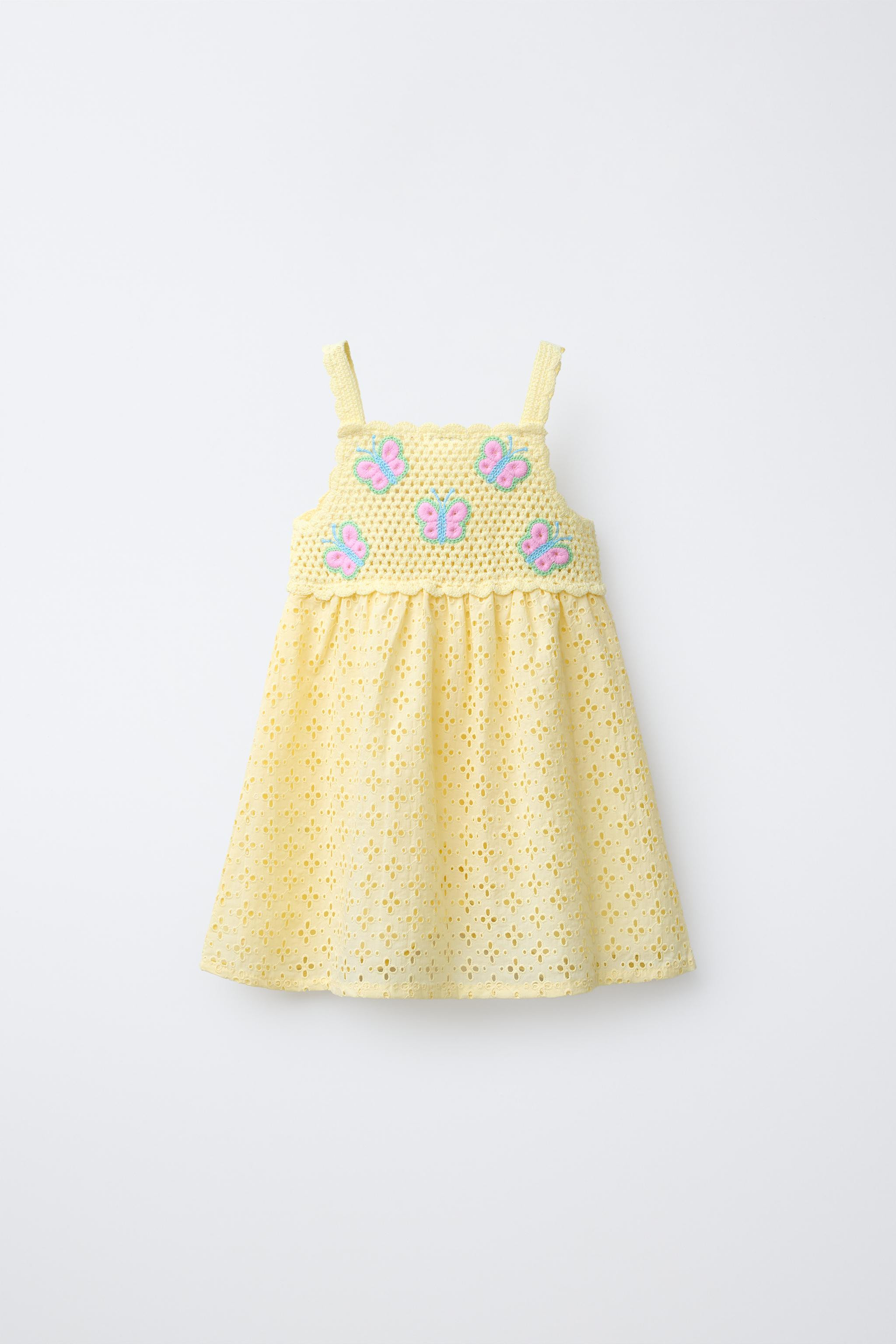 CROCHET BUTTERFLY COMBINATION DRESS | Zara US