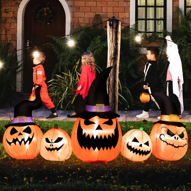 Topbuy Long Inflatable Pumpkin Family Waterproof Halloween Yard Decoration with Built-in LED Ligh... | Walmart (CA)