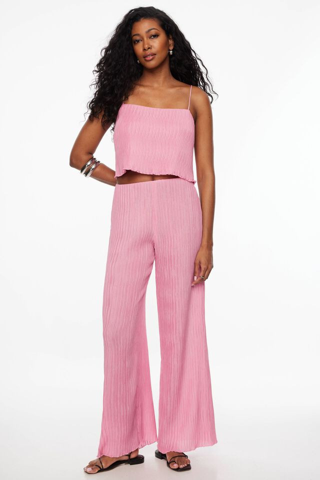 Malika Crinkled Wide Leg Pants | Dynamite Clothing