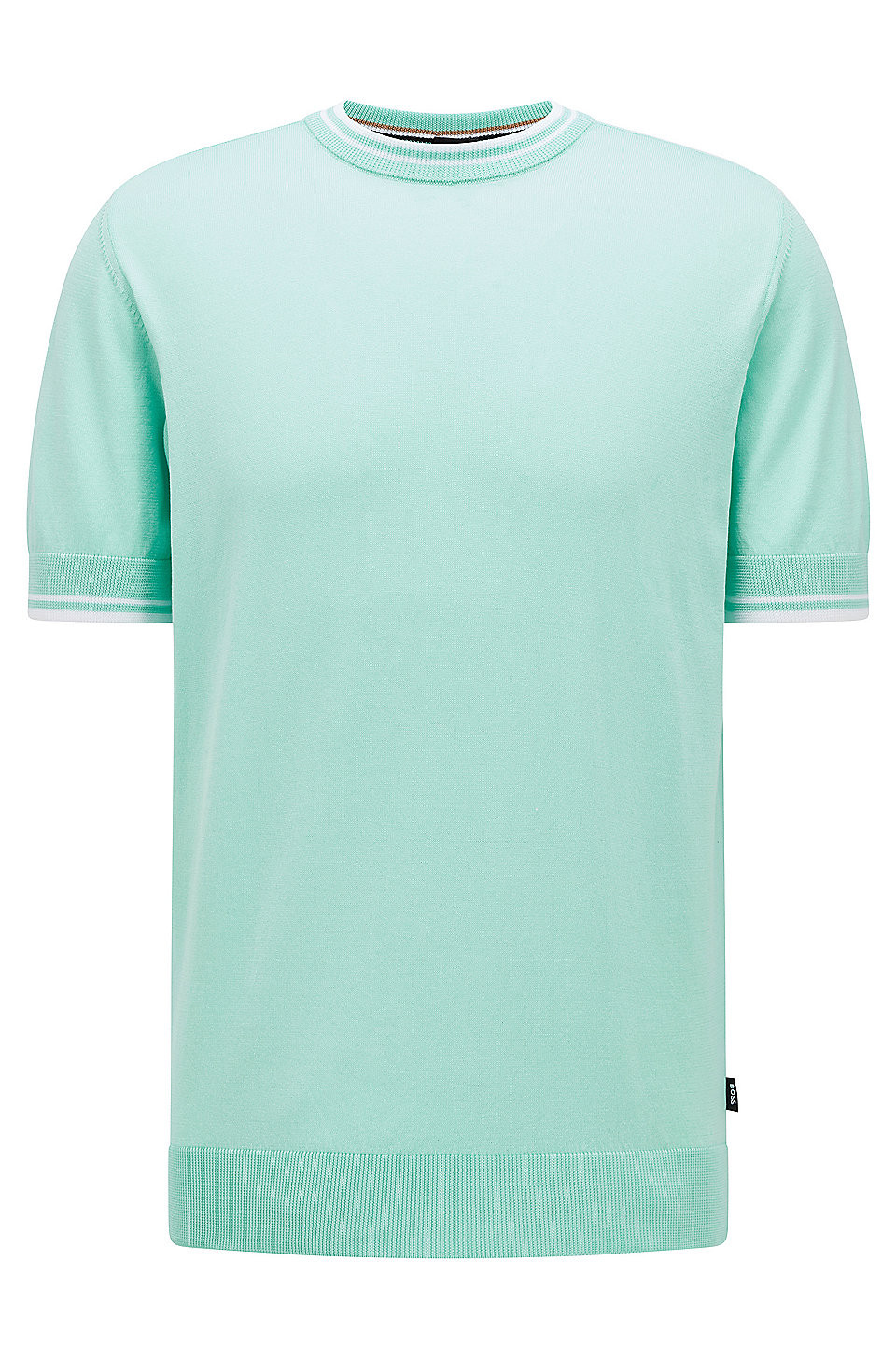 Mercerised-cotton regular-fit sweater with striped trims | Hugo Boss (US)