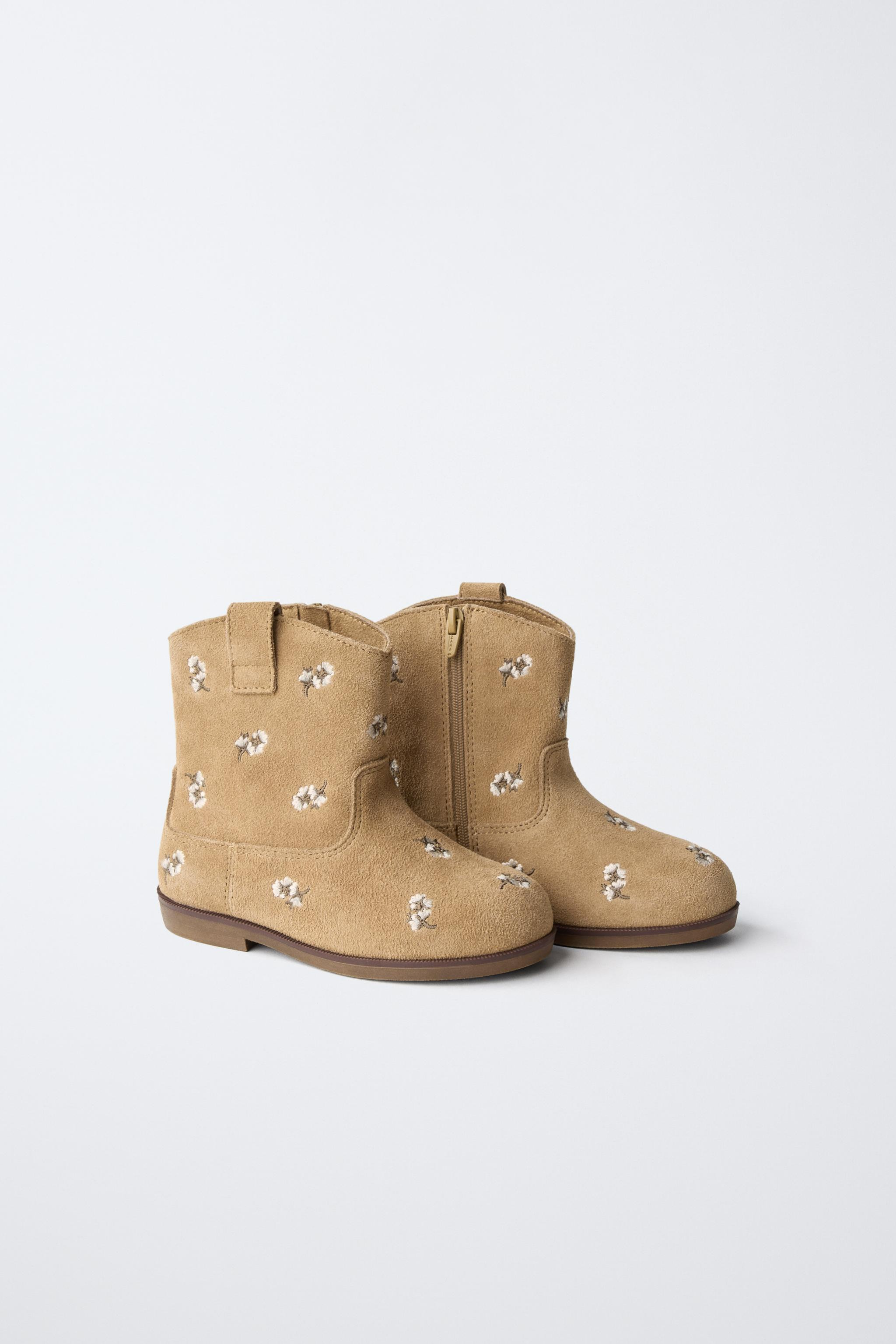 EMBROIDERED LEATHER BOOTS | Zara US