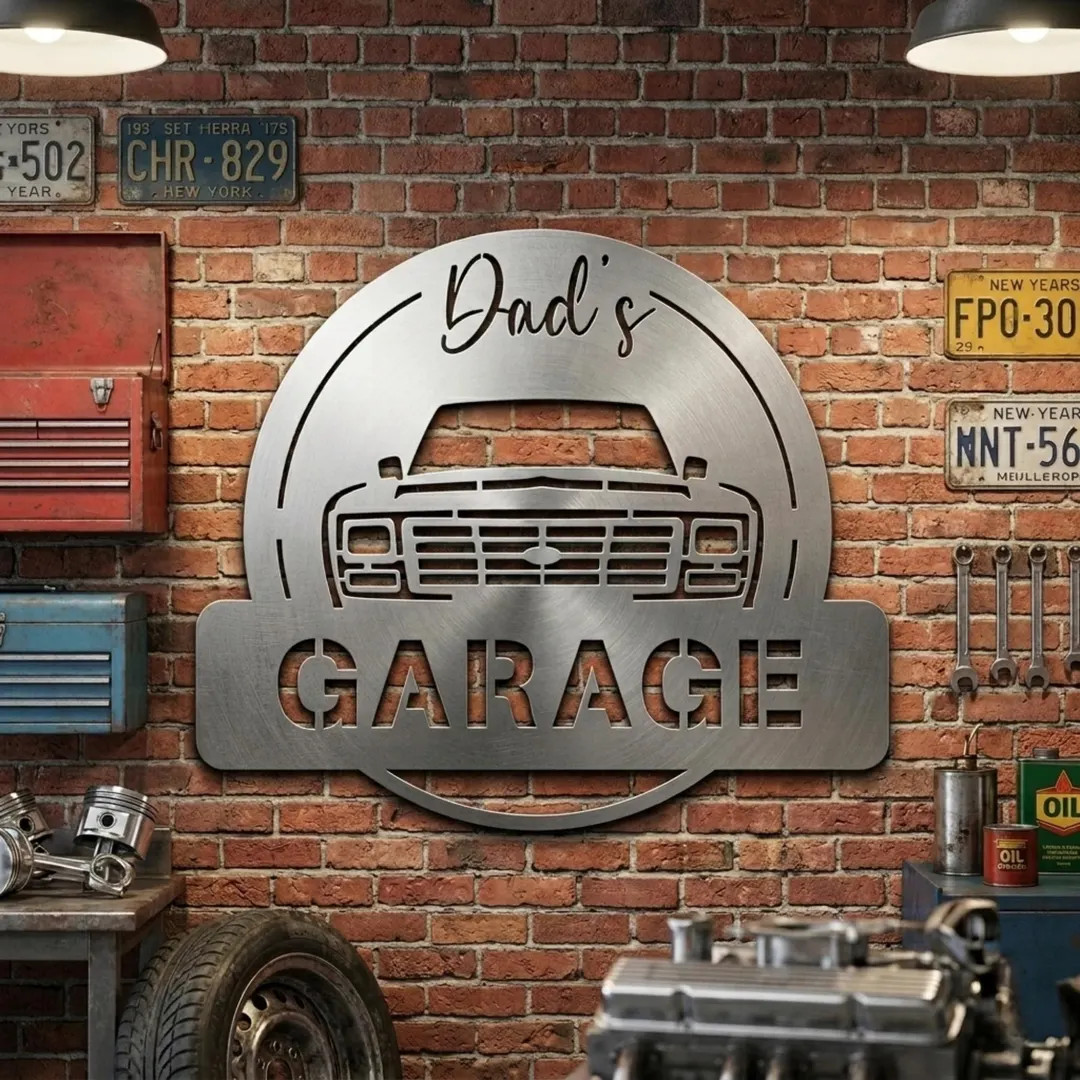 Personalized Dad's Garage Metal Wall Art, Custom Father's Day Gift, Custom Garage Decor, Man Cave... | Etsy (Global)