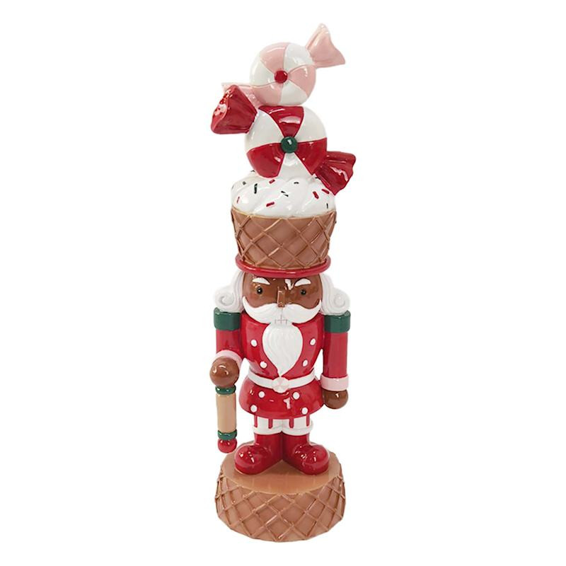 Peppermint Candy Chef Resin Nutcracker, 10" | At Home
