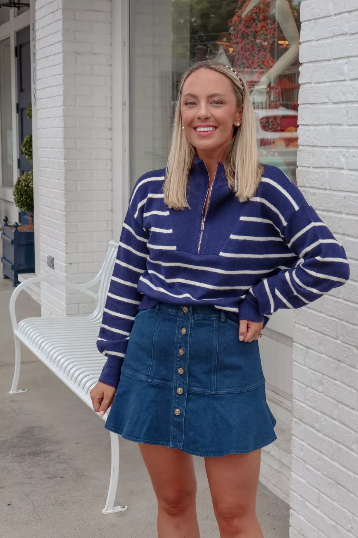 Striped Quarter Zip Sweater in … curated on LTK