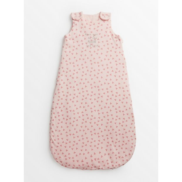 Buy Heart Print Pink 2.5 Tog Sleeping Bag 0-6 Months | Sleepsuits and pyjamas | Tu | Tu Clothing