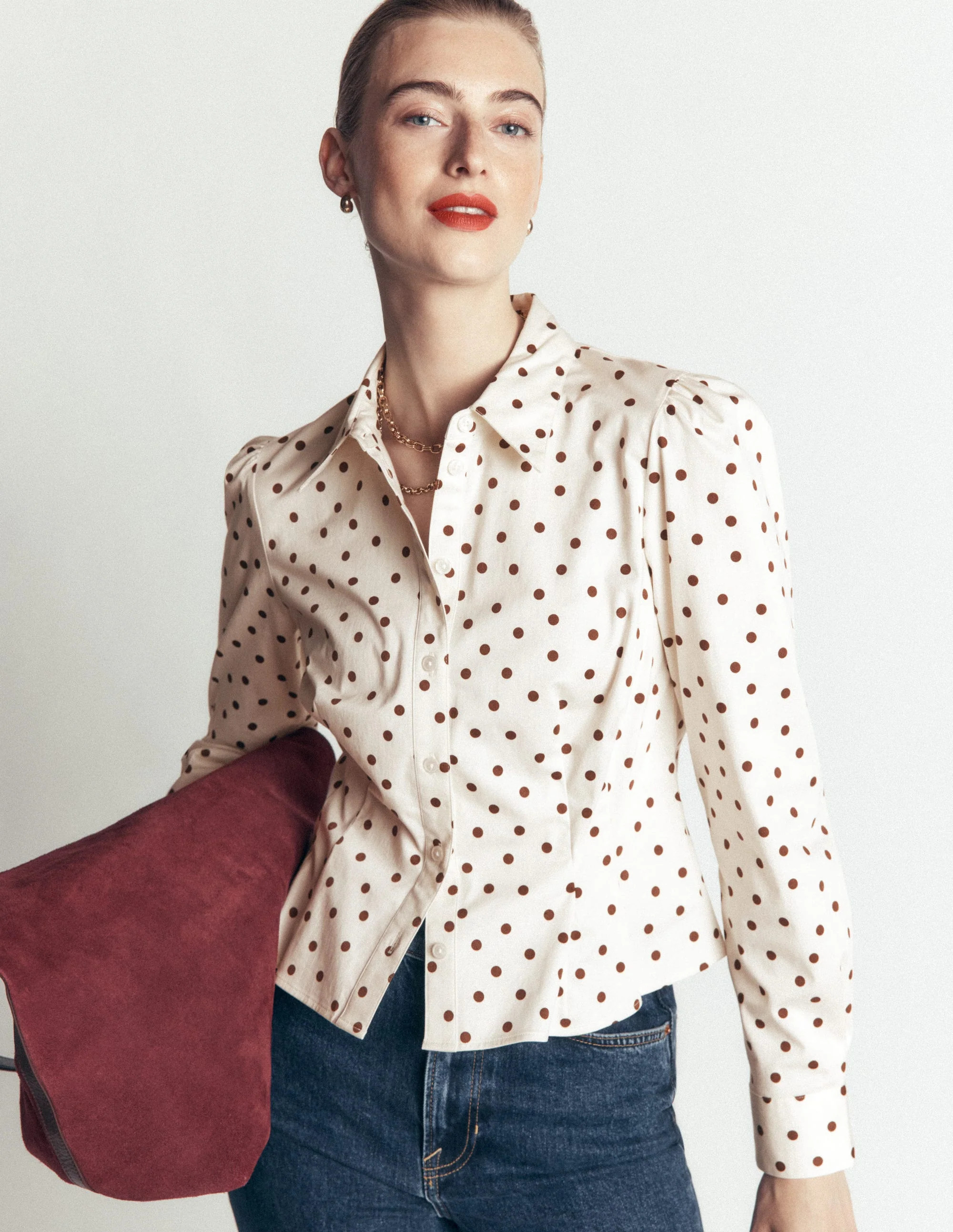 Julia Darted Cotton Shirt-Ivory, Boden Spot | Boden (US)