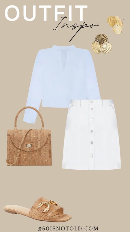 Outfit inspo for women | classic style | white skirt | vacation outfit 

#LTKOver40 #LTKMidsize #LTKStyleTip
