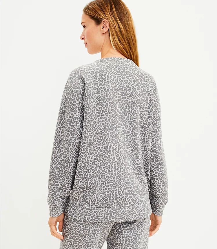 Lou & Grey Leopard Print Fluffy Fleece Sweatshirt | LOFT