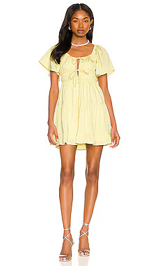 Line & Dot Karlie Mini Dress in Yellow from Revolve.com | Revolve Clothing (Global)