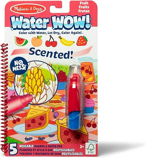 Melissa & Doug Scented Water Wow! Reusable Water-Reveal Coloring Activity Pad Travel Toy – Frui... | Amazon (US)
