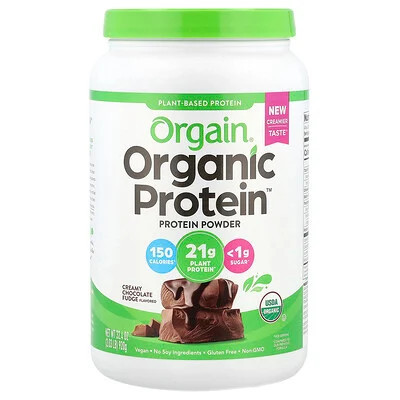 Orgain, Organic Protein™ Powder, Plant Based, Creamy Chocolate Fudge, 2.03 lb (920 g) | iHerb