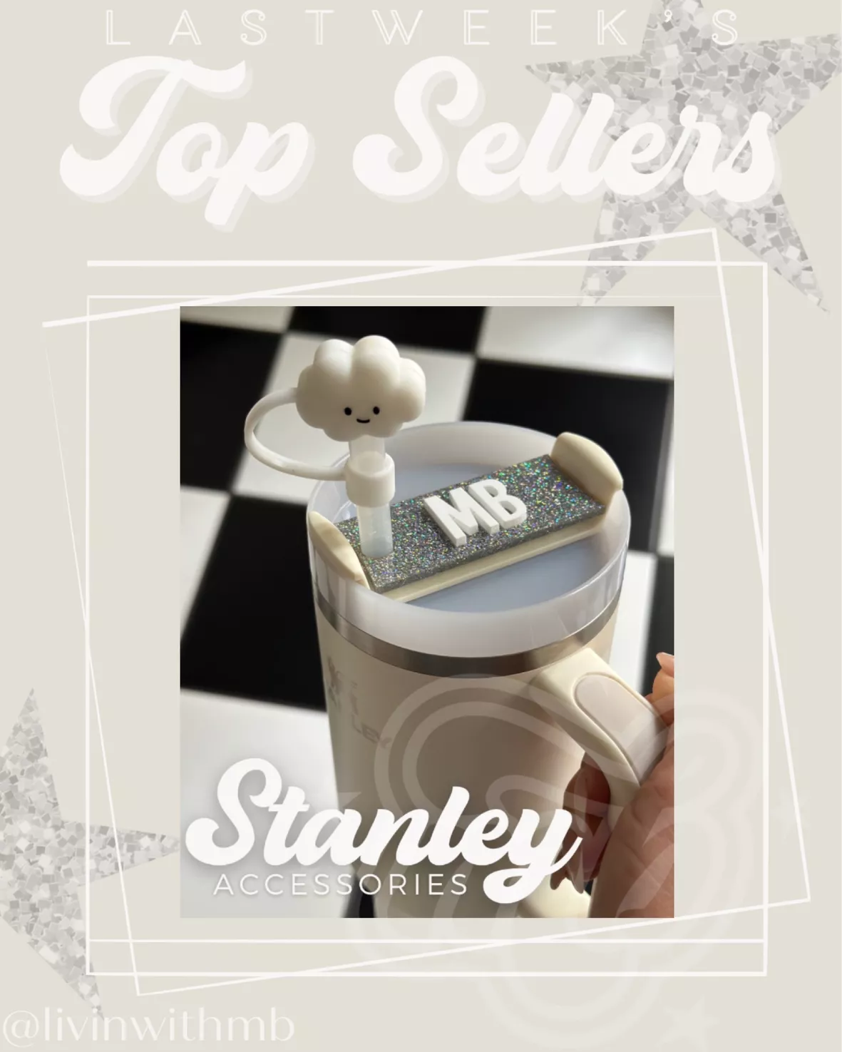 Stanley Accessory Straw Charm Stanley Straw Charms Flower Topper