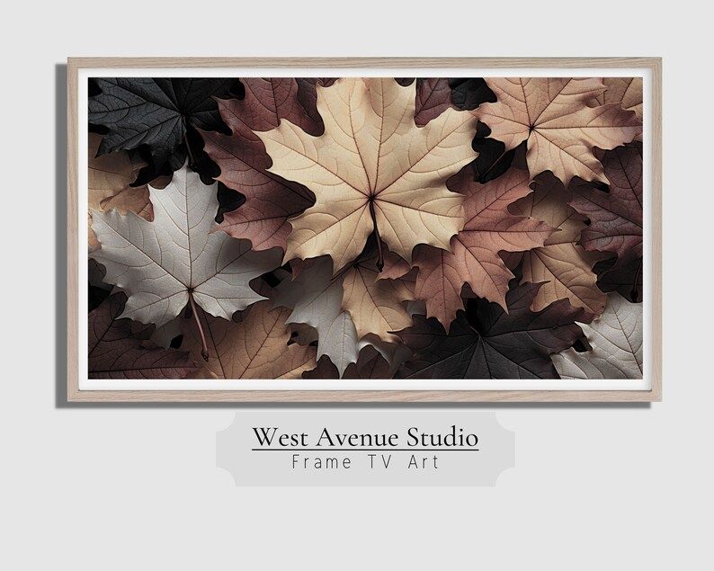 Fall Tv Art Samsung Frame TV Art Muted Colored Maple Leaves - Etsy | Etsy (US)