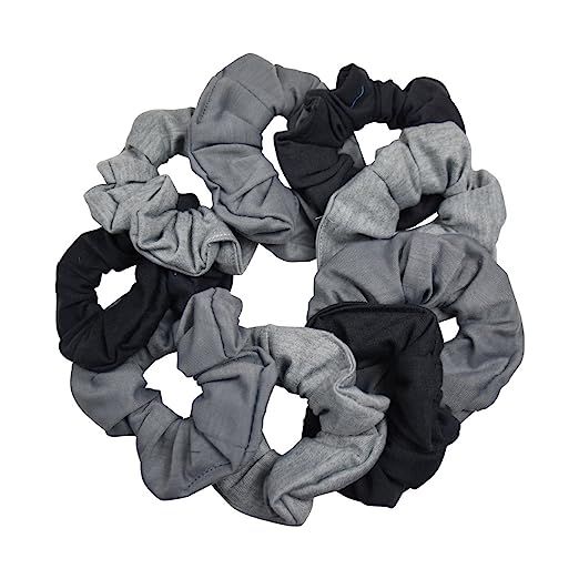 9 Pack Scrunchies Hair Ties - 3 Shades of Grey | Amazon (US)