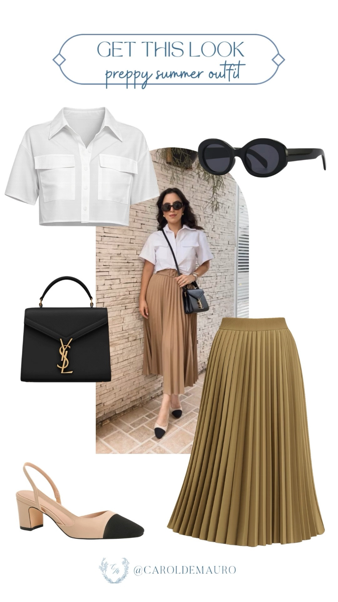 White crop top, pleated midi skirt, and a YSL bag is the kind of outfit that just looks expensive without even trying.

preppy outfit, summer style, get this look, outfit inspo, summer ootd, midi skirt, casual chic

#LTKootd #LTKPetite #LTKU