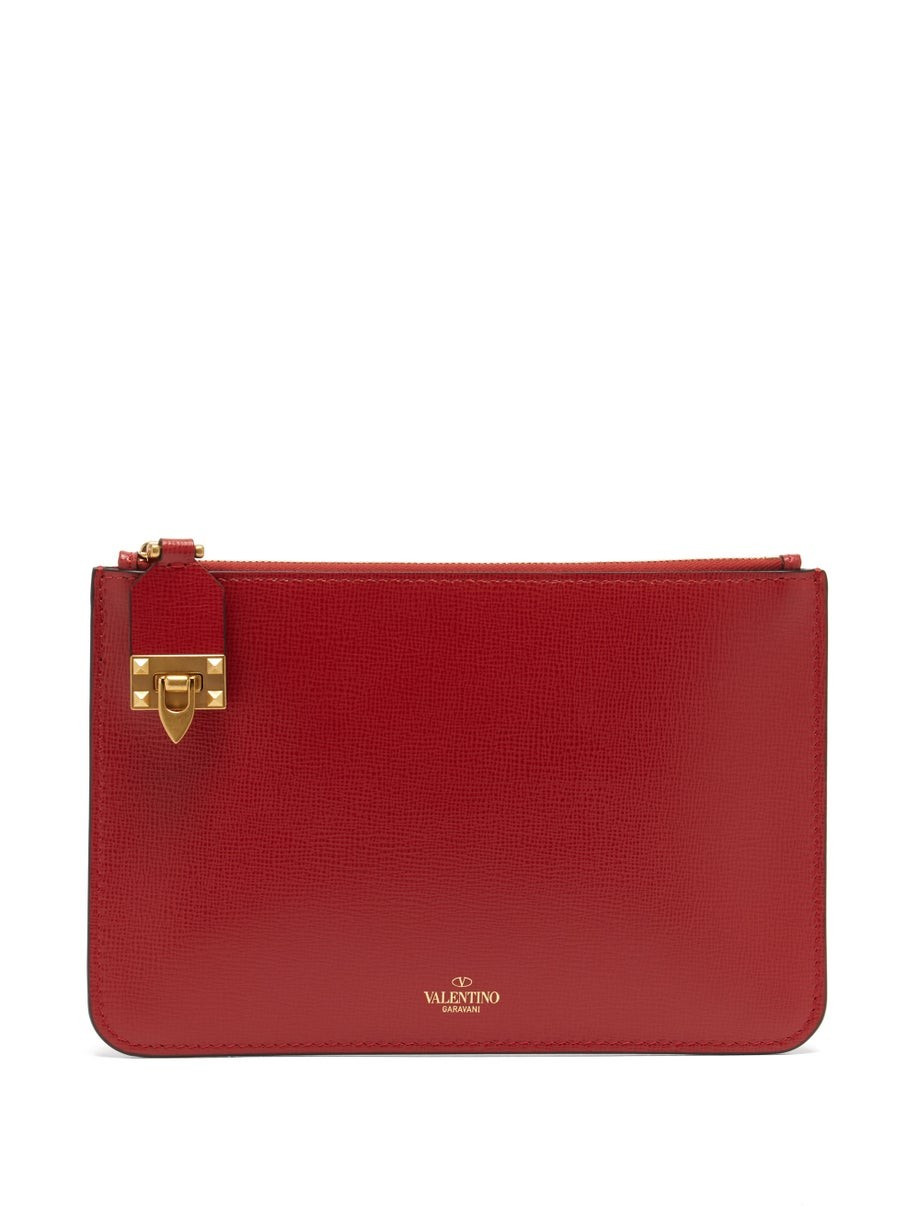 Rockstud flip-clasp leather pouch | Valentino | Matches (US)