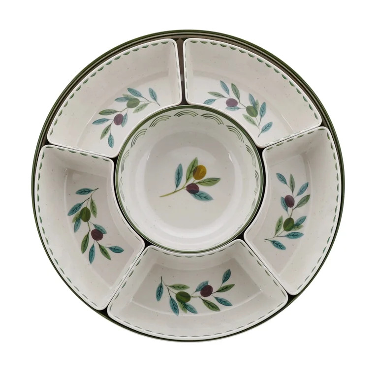 Better Homes and Gardens Bamboo Melamine Olive Chip and Dip Serve Tray for Stylish Entertaining | Walmart (US)