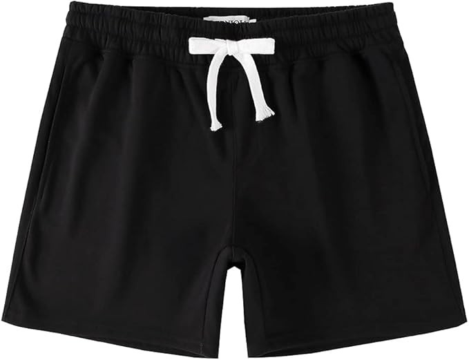 NIMENJOJA Mens 5.5" Athletic Gym Shorts Cotton Jogger Workout Lounge Jersey Zipper Pocket Sweat S... | Amazon (US)