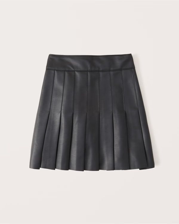 Vegan Leather Pleated Mini Skirt | Abercrombie & Fitch (US)